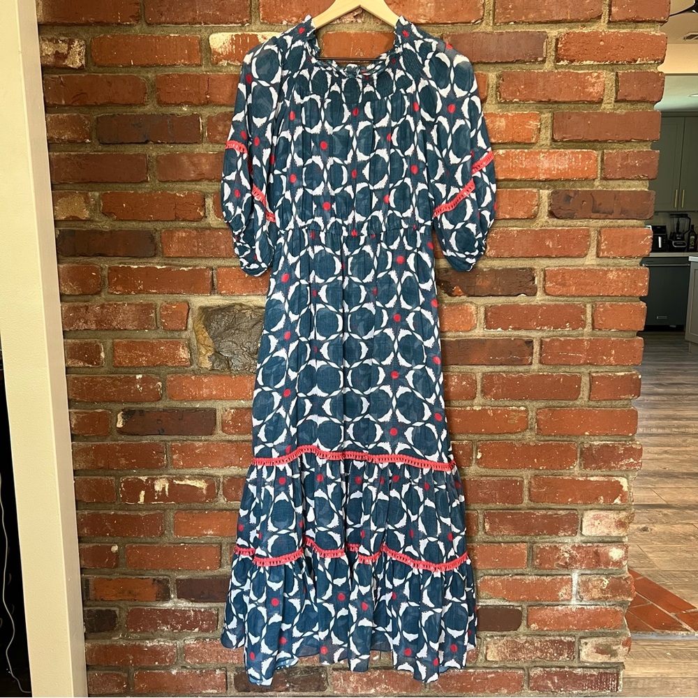 Anthropologie Sachin & Babi women’s size 8 mosaic off the‎ shoulder midi dress